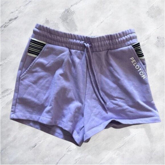 PELOTON Purple Sweat Workout Shorts Size Small - Picture 1 of 6